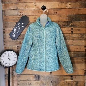 Tek Gear Women's mint green/blue puffer Zip Up jacket Size Large